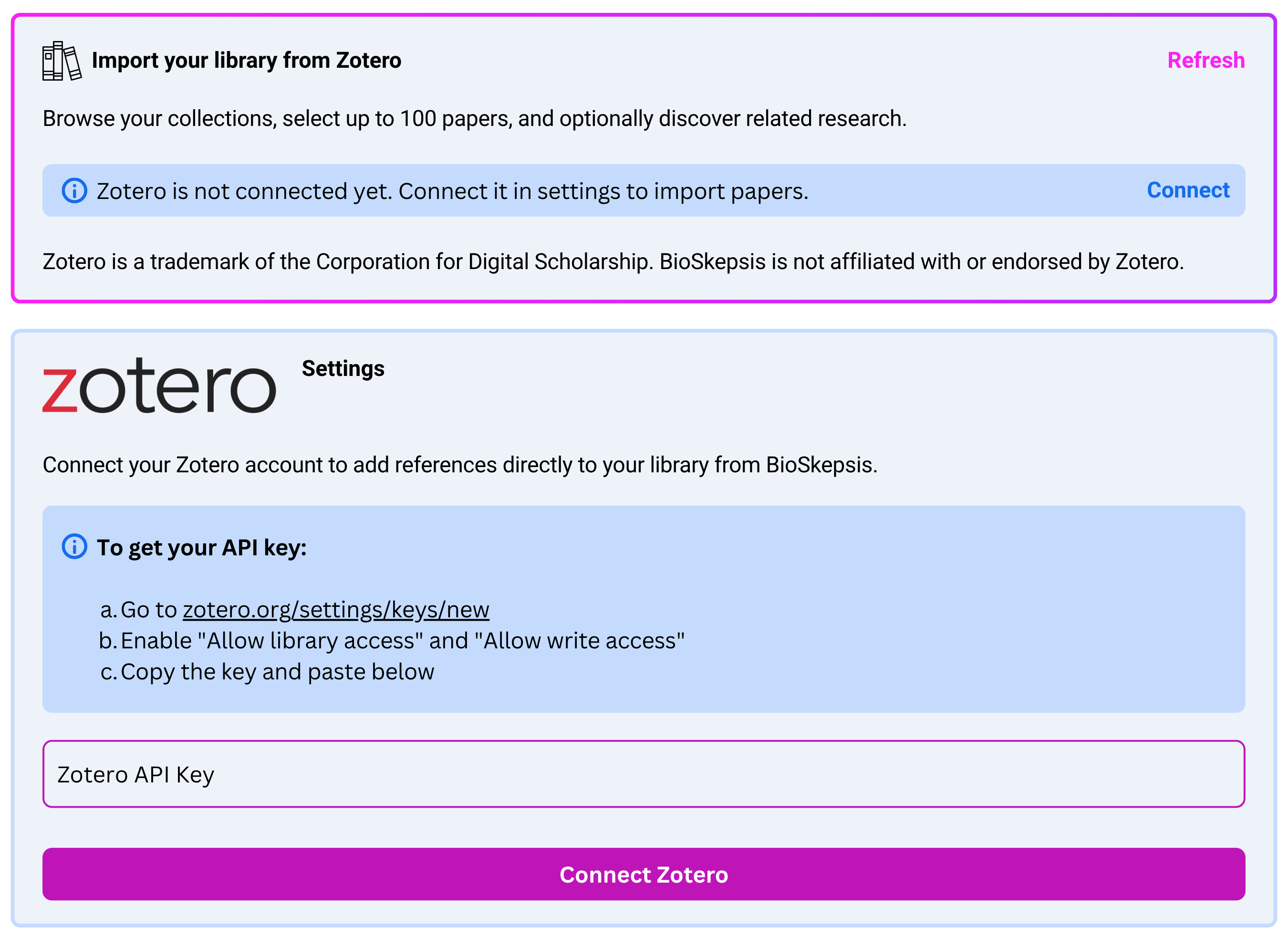 Import your library from zotero